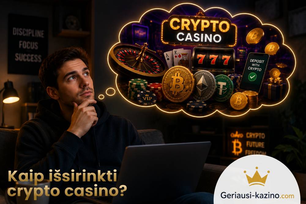 Žaidėjas renkasi kripto kazino.