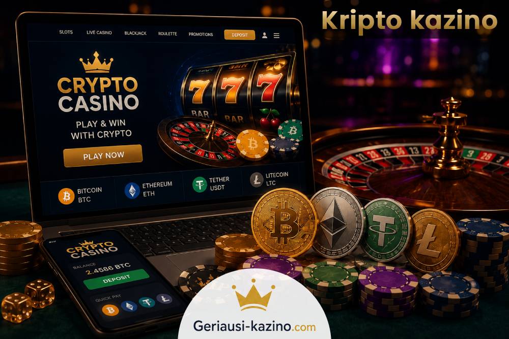 Kazino palaiko Bitcoin, Ethereum ir daugiau.